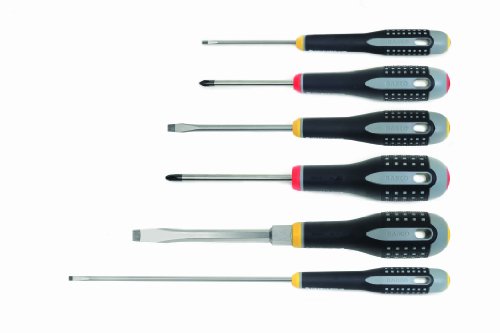 Snap-on Industrial Brand BAHCO 808506 6 Piece Ergo Mixed Screwdriver Set 3 to 7 Inches In Length