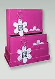 Review Kleer Vu  / Kleer-Vu Value 3 Pack, Photo Album Set, Includes 2 Bright Pink Photo Albums (60 page and 120 page) with Daisy Belt Closure & Matching Photo Box, Memo Space On Each Page