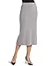 AK Anne Klein Women's Petite Long Knit Skirt, Silver, Small