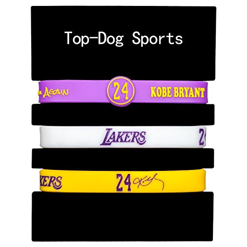 Silicone Wristband Bracelet , Basketball stars-One of them is adjustable.(3PCS)Assorted color