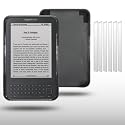 AMAZON KINDLE 3 SOFT GEL CASE / COVER / SHELL / SKIN WITH 6 SCREEN PROTECTORS, BY CELLAPOD CASES - BLACK