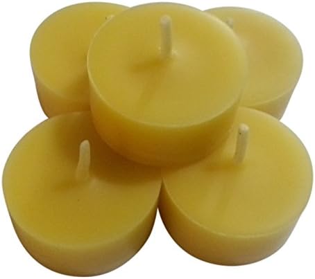 Set of 36 Beeswax Tea light Clear Cup REFILL Candles