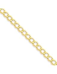 5.25mm, 10 Karat Yellow Gold, Curb Link Chain - 24 inch