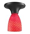 Celina 1-Light Semi-Flush In Dark Rust And Scarlet Red Glass