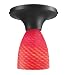 Celina 1-Light Semi-Flush In Dark Rust And Scarlet Red Glass