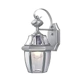 Calvin - 1 Light Small Outdoor Wall Lighting Fixture - Brushed Nickel - Clear Beveled Glass - B7537