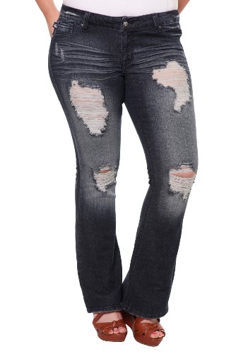 Torrid Plus Size Source of Wisdom - Virtual Stretch Destructed Bootcut Jean product image