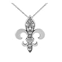 Silver Large Fleur de Lis