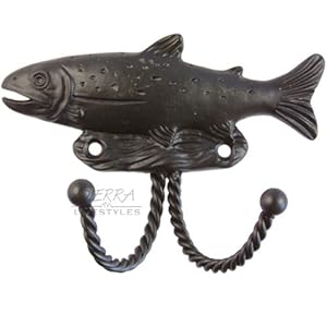 Decorative Hook - Trout (Set of 10) (Black)