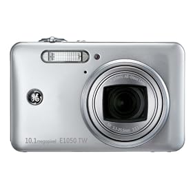 GE E1050TW-SL 10MP Digital Camera with 5X Optical Zoom and 3.0-Inch Touch Screen LCD with Auto Brightness (Silver)
