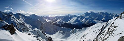 AT6054 Snow Mountain Sunrise Shinning Landscape Panorama Print Online Poster 24x72"+2"border