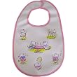 Washable Bib Baby Cie Babar Elephant Pink Colorful Dinnerware with wording