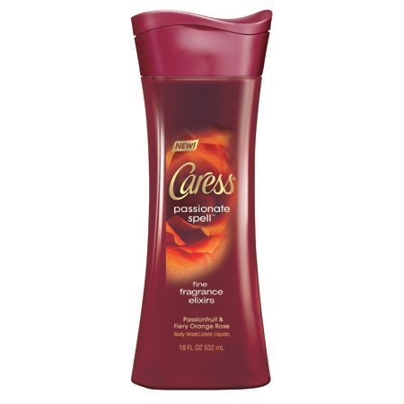 Caress Body Wash, Passionate Spell Fine Fragrance Elixirs, Passionfruit & Fiery Orange Rose, 18 Oz (Pack of 3)