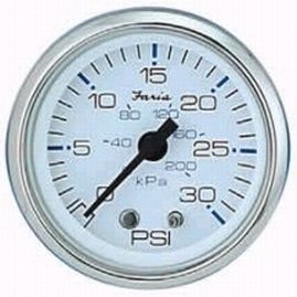 Faria Chesapeake White SS Marine Instruments Water Pressure Gauge Kit Style 30 Psi