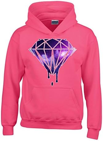 Bleeding Melting Dripping GALAXY Diamond Hoodie Fashion Sweatshirts Large Heliconia Pink