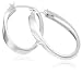 Silver Fancy Oval Creole Earrings