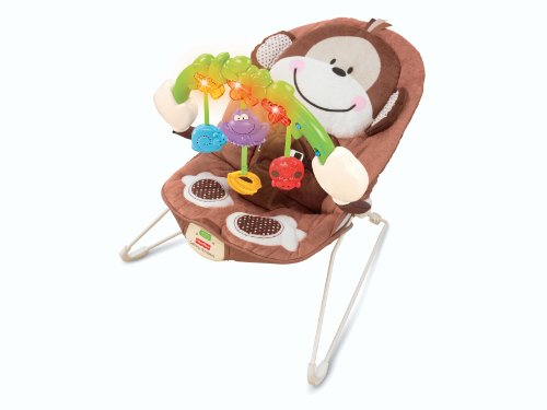 Buy Low Price Cozy Fisher-Price Monkeyin’ Around Musical Lightweight Bouncer W9458