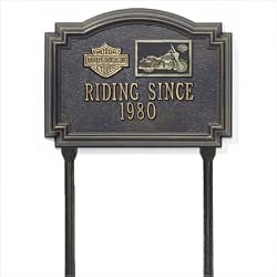 Harley Davidson Touring Medallion Lawn Plaque in Bronze and Gold Customize: Yes