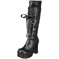Demonia By Pleaser Women's Gothika-206 Boot,Black Polyurethane,7 M US