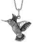 Sterling Silver Hummingbird Pendant, 3/4 in. (19mm) tall