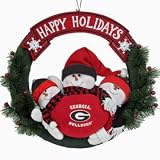 Georgia Bulldogs 20'' Three Snowmen Football Family Wreath