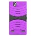 ZTE Lever LTE Case, LUXCA Shield [Heavy Duty] Hybrid Dual Layer Robust Defender Protective Case Cover with Kickstand for ZTE Lever LTE + Screen Protector + Stylus Pen (Purple U Std)