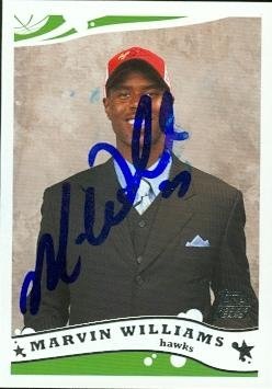 Marvin Williams Autographed/Hand Signed Basketball Card (Atlanta Hawks) 2005 Topps Rookie #222