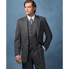 <b>Lauren By Ralph Lauren 2-Button Grey Vested Suit</b>