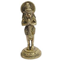 Hindu Deity Hanuman Brass Metal Sculpture Pooja Items India Gifts
