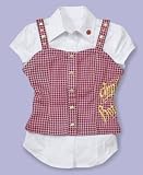 Apple Bottoms - Apple Bottoms Little Girl Houndstooth Embroidered 2fer