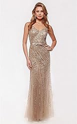Beaded Vintage Fit-and-Flare Evening Dress/Bridesmaid Dress 