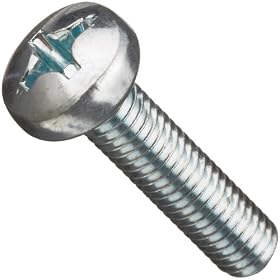 Zinc Plated Steel Machine Screw, Pan Head, Phillips Drive, M5-0.8, 10mm Length (Pack of 100)