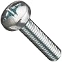 Zinc Plated Steel Machine Screw, Pan Head, Phillips Drive, M3-0.5, 30mm Length (Pack of 100)