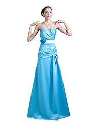 A-line Sweetheart Dropped   Waistline Floor Length Satin Lace Bridesmaid Dress  With a Sash 