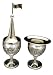 Karshi Silverplate 2pc Jerusalem Style Havdalah Set Spice Box and Candlestick