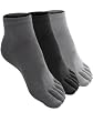 Doublju Mens Toe Socks 3 Color Pack