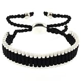 Black and Silver Color String 5-10 Inche Adjustable Friendship Bracelet