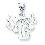 Sterling Silver inch Sweet 16 inch Pendant with 20 inch Sterling Silver Chain