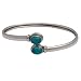 Girls Jewelry Silver Turquoise Cuff Bracelet 2.5 inches