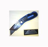 BOX CUTTER - Folding Utility Knife w/lock back & QUICK CHANGE RELEASE - 5 blades included