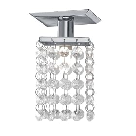 Eglo  85327A Pyton, Chrome/Crystal, 1-Light Spot Light Fixture