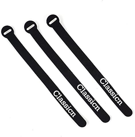 Classicn® Reusable Velcro Microfiber .Nylon cable ties Hook and Loop Fastening Cable Ties (Black, 20 PCS 180MM*12MM)