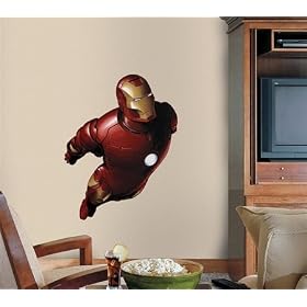 Reusable Decorative Iron Man Peel & Stick Giant Applique for Kids
