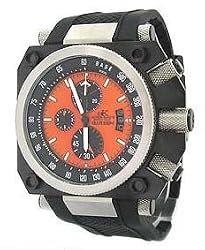 Adee Kaye Men's Oversized Chronograph Watch 4006-M Orange Dial