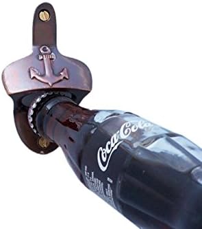 Nautical Solid Brass Wall Mounted Anchor Bottle Opener, 3", Brass (COPPER)