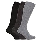 Mens Ribbed Long Socks with Wool (Pack of 3)