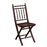 Folding Chair with Bamboo Style in Mahogany Finish