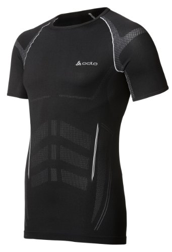Odlo Herren Shirts Short Sleeve Crew Neck Seamless Race,black - castlerock , (15061) , L, 345932
