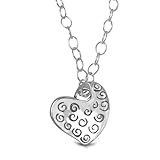 Recycled Silver Collection Heart Charm Gift Necklace