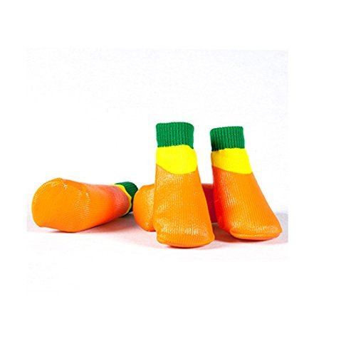 Orange Hund AntiRutschSocken Gummiboden Wasserdicht Softboots für